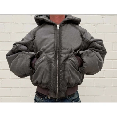 Áo Khoác Canvas Hooded Bomber Premium - Vải Washed nhập khẩu, lót bông dày, khóa zip hợp kim, giảm còn 1,4tr 4 Áo Khoác Canvas Hooded Bomber Premium - Vải Washed nhập khẩu, lót bông dày, khóa zip hợp kim, giảm còn 1,4tr 4