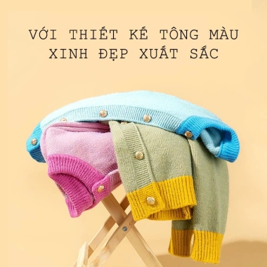 Áo Khoác Cardigan Bé Gái HKAM - Áo len in nơ mềm mại, thoải mái, 250.000 VND 4