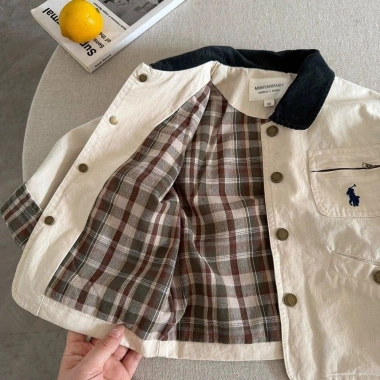 Áo khoác cardigan cotton trẻ 2-6 tuổi mùa thu, màu khóa, nhẹ, Hàn Quốc 324.765đ