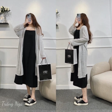 Áo khoác cardigan dài dáng thời trang Ảnh tự chụp, giảm còn 217k 16