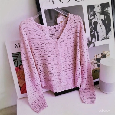 Áo khoác cardigan dài tay cắt ngắn lụa lạnh nhẹ, bảo vệ nắng mùa hè cho nữ 5
