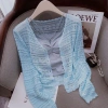 Áo khoác cardigan dài tay cắt ngắn lụa lạnh nhẹ, bảo vệ nắng mùa hè cho nữ 8