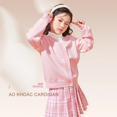 Áo khoác Cardigan dệt kim bé gái Preppy, áo len trẻ em in hoa – giá 250k 2 Áo khoác Cardigan dệt kim bé gái Preppy, áo len trẻ em in hoa – giá 250k 2