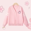 Áo khoác Cardigan dệt kim bé gái Preppy - In hình trái tim, ấm áp, giá 250k