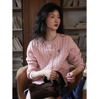 Áo Khoác Cardigan Dệt Kim Cổ Tròn Đan - Phong Cách Mới 2.024, Giá 161.081 VNĐ