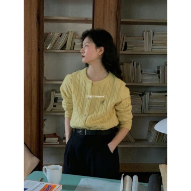 Áo Khoác Cardigan Dệt Kim Cổ Tròn Đan - Phong Cách Mới 2.024, Giá 161.081 VNĐ
