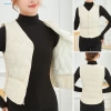 Áo khoác cardigan không tay nữ nhẹ, ấm áp, túi tiện lợi, phong cách châu Á mùa đông 2