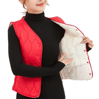 Áo khoác cardigan không tay nữ nhẹ, ấm áp, túi tiện lợi, phong cách châu Á mùa đông