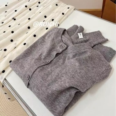 Áo khoác cardigan len dài tay thu đông cổ tròn khuy trơn - Nhiều màu, giảm giá 149k