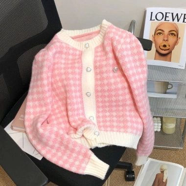 Áo khoác cardigan len dệt kim cổ tròn cúc đá trái tim - Tiểu thư sang chảnh, chỉ 139.000 VND 10