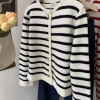 Áo khoác cardigan len kẻ sọc ngang đen trắng Hàn Quốc 189.000 (KS2.288) 6