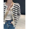 Áo khoác cardigan len kẻ sọc ngang đen trắng Hàn Quốc 189.000 (KS2.288) 8