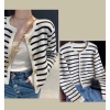 Áo khoác cardigan len kẻ sọc ngang Quảng Châu co giãn, phong cách tiểu thư Hàn Quốc, giá 179k