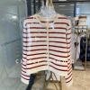 Áo khoác cardigan len kẻ sọc ngang Quảng Châu co giãn, phong cách tiểu thư Hàn Quốc, giá 179k 3
