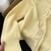 Áo khoác Cardigan len vàng pastel cúc nơ phong thu đông NGOMINH SP383 giảm giá 4