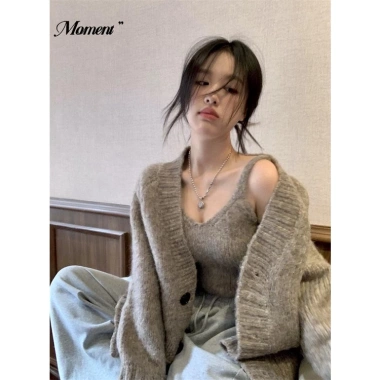 Áo khoác cardigan nữ cổ chữ V dáng rộng, thời trang thu đông 2.023 - giảm giá 21%