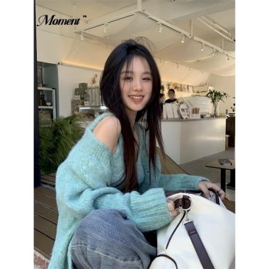 Áo khoác cardigan nữ cổ chữ V dáng rộng, thời trang thu đông 2.023 - giảm giá 21%
