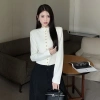 Áo khoác cardigan tay dài croptop basic khuy mạ đồng sang chảnh NGOMINH SP221 5