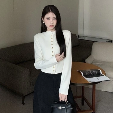 Áo khoác cardigan thu đông cúc đồng cổ tròn Hàn Quốc - KHOSI SP221 giá 169k