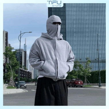 Áo khoác chống nắng Balaclava Ninja hai mũ nỉ bông dày, đa màu - Giá 170.655 VND 3