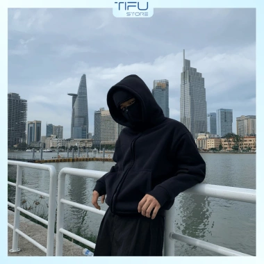 Áo khoác chống nắng Balaclava Ninja hai mũ nỉ bông dày, đa màu - Giá 170.655 VND 4