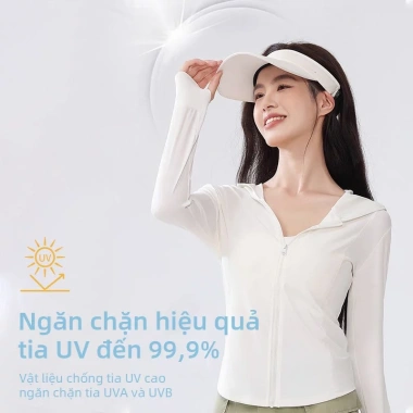 Áo khoác chống nắng FUYOGI SPF50 dài tay, mũ trùm, lỗ ngón cái, nhẹ thoáng khí - 155.000đ 3