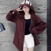 Áo khoác chống nắng Kate nhung gân nón to, vải dày vừa, freesize 40-60, giá 200k 9