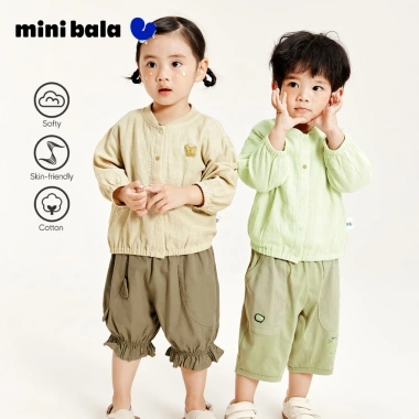 Áo khoác chống nắng Minibala mùa hè cho bé trai & bé gái - Cotton nguyên chất, thoáng mát, chống UV
