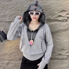 Áo khoác chống nắng thun gân mix caro, nón mũ min6, mát, form lửng freesize 40-60 - 200k 7