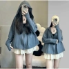 Áo khoác chống nắng Umi cotton dày mịn, form xoè rộng cánh dơi, có túi, UV 5
