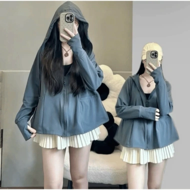 Áo khoác chống nắng Umi cotton dày mịn, form xoè rộng cánh dơi, có túi, UV