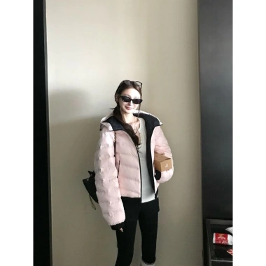 Áo khoác cotton dày mũ trùm đầu Hàn Quốc cho nữ mùa đông, ấm cao cấp, giá 450k 5
