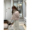 Áo khoác cotton hồng trẻ trung phong cách Hàn Quốc, cổ lông nơ mùa đông ấm áp - 540k 6