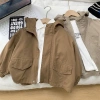 Áo khoác cotton mũ trùm đầu cho bé trai 2-6 tuổi mùa thu, thoáng khí, phong cách nhiệt đới, mát mẻ, thân thiện môi trường
