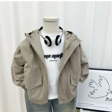 Áo khoác cotton mũ trùm đầu cho bé trai 2-6 tuổi mùa thu, thoáng khí, phong cách nhiệt đới, mát mẻ, thân thiện môi trường 3 Áo khoác cotton mũ trùm đầu cho bé trai 2-6 tuổi mùa thu, thoáng khí, phong cách nhiệt đới, mát mẻ, thân thiện môi trường 3