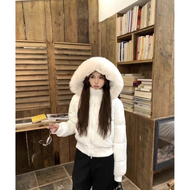 Áo khoác cotton ôm dáng sẵn nâu retro trẻ trung mùa đông ấm áp - Giá chỉ 250.000đ
