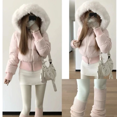 Áo khoác cotton ôm dáng sẵn nâu retro trẻ trung mùa đông ấm áp - Giá chỉ 250.000đ