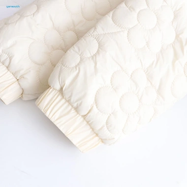 Áo khoác cotton rộng họa tiết hoa chống gió cổ đứng - thời trang mùa đông nữ 8