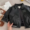 Áo khoác da bé trai mỏng PU thời trang, thoáng khí, nhẹ, đa năng mọi mùa, unisex 2