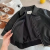 Áo khoác da bé trai mỏng PU thời trang, thoáng khí, nhẹ, đa năng mọi mùa, unisex 8