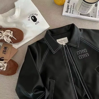 Áo khoác da bé trai mỏng PU thời trang, thoáng khí, nhẹ, đa năng mọi mùa, unisex 9