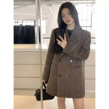 Áo Khoác Dạ Blazer Tweed Nữ Dài - Đi Làm & Đà Lạt Thu Đông CHALI AD2.475 434k