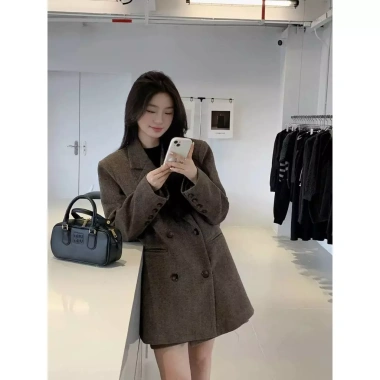 Áo Khoác Dạ Blazer Tweed Nữ Dài - Đi Làm & Đà Lạt Thu Đông CHALI AD2.475 434k 2