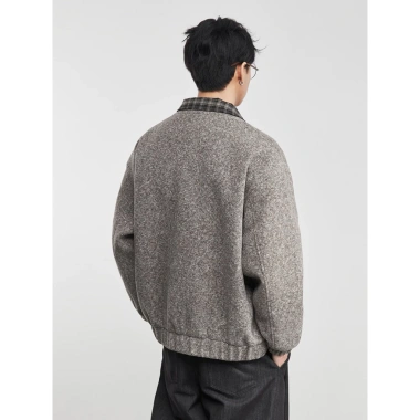 Áo khoác dạ bomber nam YIZHI 2.025 S/S - Cổ caro cao cấp, form rộng streetwear 4
