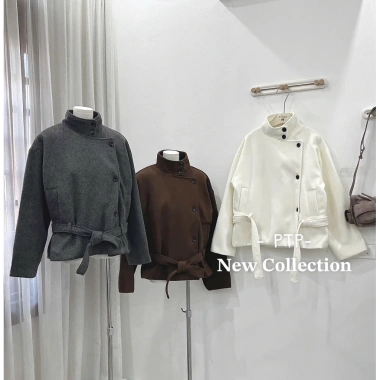 Áo khoác dạ cổ đứng kèm đai AKDCDK - Giá ưu đãi 425.000đ, dày dặn, thời trang 5