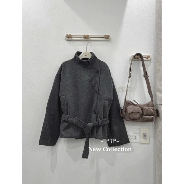 Áo khoác dạ cổ đứng kèm đai AKDCDK - Giá ưu đãi 425.000đ, dày dặn, thời trang 9