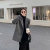 Áo khoác dạ dài form rộng Hàn Quốc - Blazer nữ tweed Lee AD2.495 thu đông giá 539k