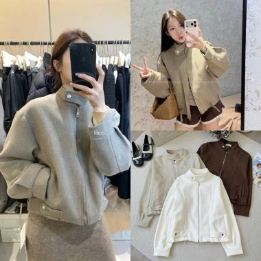 Áo khoác dạ ép khuy cổ AKDEKC - ấm áp, thời trang, giảm 20% còn 350.000₫