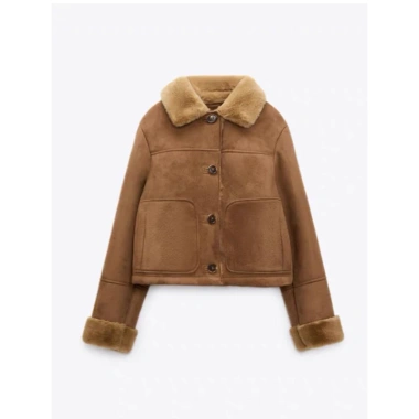 Áo khoác da lộn lót lông cực ấm chuẩn Zara - Giá chỉ 610.000 VND
