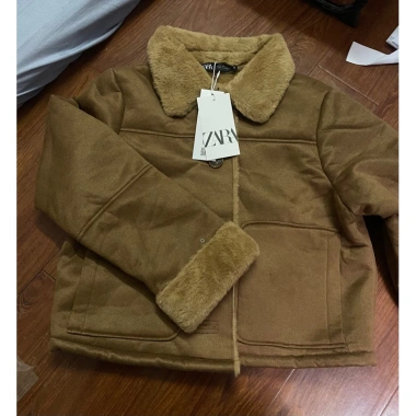 Áo khoác da lộn lót lông cực ấm chuẩn Zara - Giá chỉ 610.000 VND